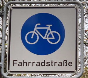 Verkehrsschild einer Fahrradstraße